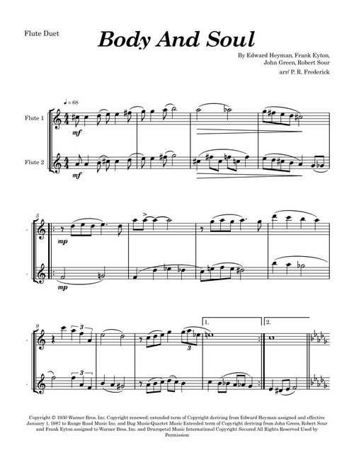 Body And Soul (Arr. P. R. Frederick) - Tony Bennett & Amy Winehouse (Flute Duet)