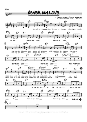 Play Official version of Never my love Sheet Music by The
