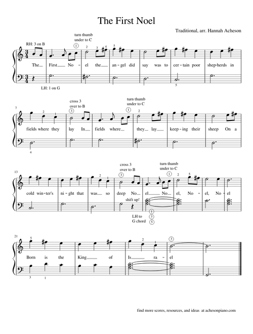 The First Noel (Easy Piano Arrangement)