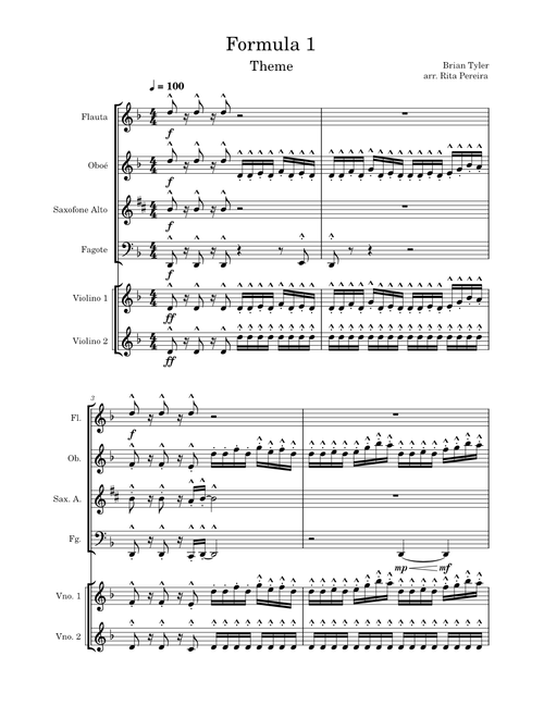 Formula 1 Theme – Brian Tyler (arr. by Rita Pereira)
