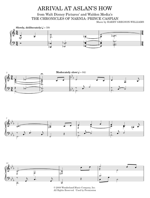 Arrival At Aslan's How - Harry Gregson-Williams, The Chronicles of Narnia: Prince Caspian Movie (Piano Solo)