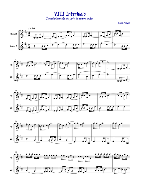 VIII_Interludio - Quenas - Cantata Santa Maria de Iquique