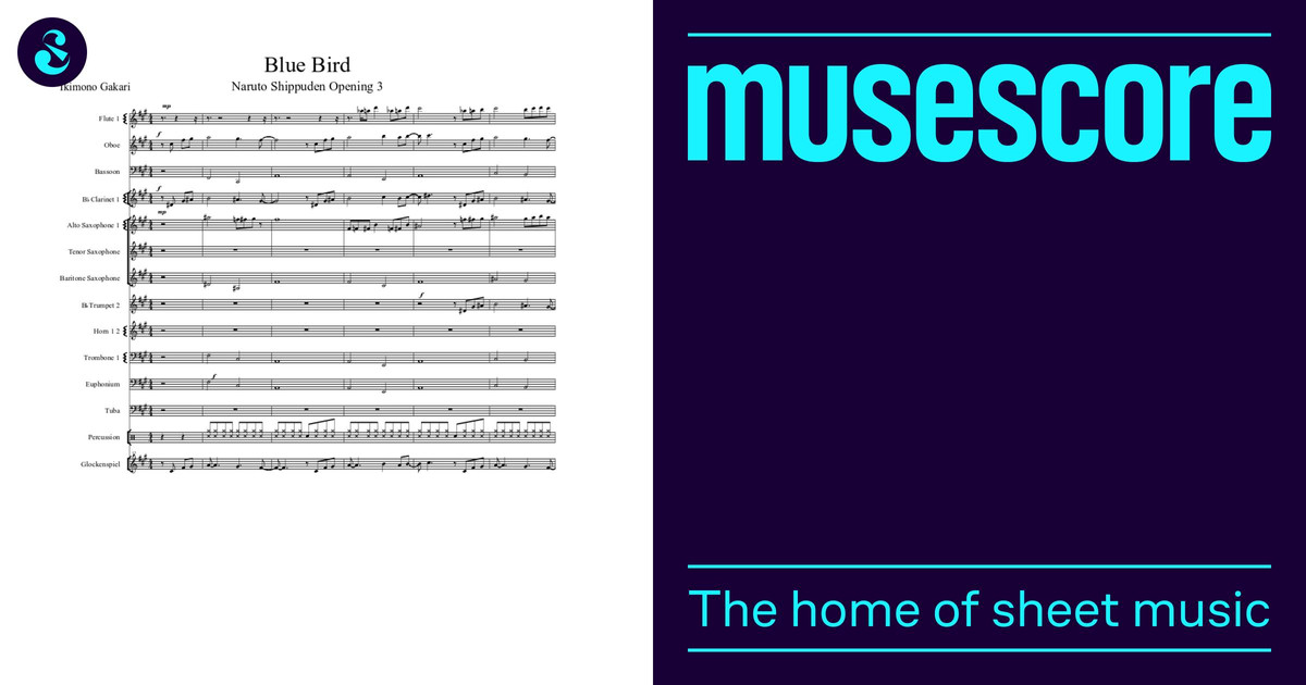 Naruto Shippuden - Bluebird - Ikimono Gakari - Band Arrangement Sheet ...