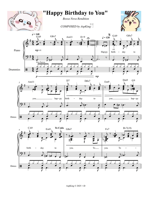 Happy Birthday To You (Bossa Nova Rendition) — AspKing