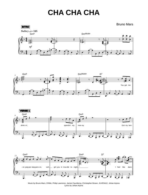 Cha Cha Cha - Bruno Mars (Piano)