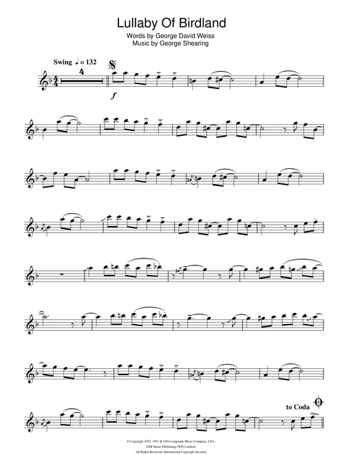 Lullaby Of Birdland - Ella Fitzgerald (Tenor Sax Solo)