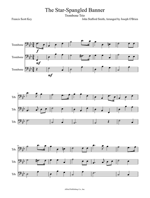 The Star-Spangled Banner for Trombone Trio