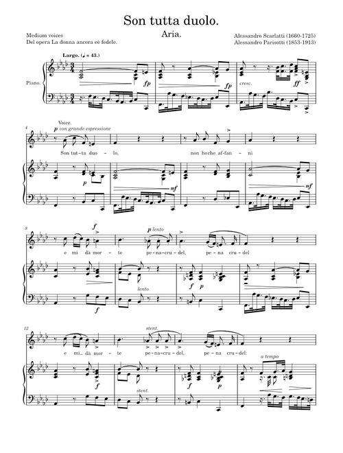 Son tutta duolo - Medium voice - Fam – Alessandro Scarlatti
