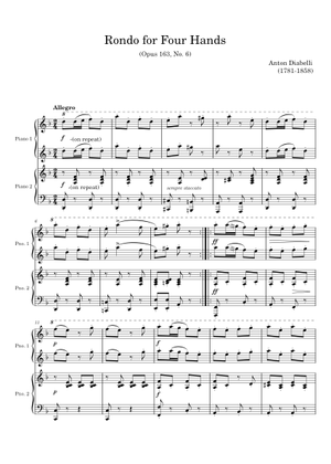 Rondo for Four Hands Opus 163, No. 6 - Anton Diabelli Sheet Music for ...