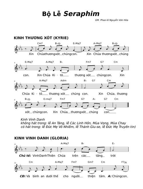 Bộ lễ Seraphim – Nguyễn Văn Hoà
