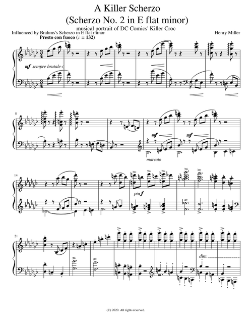 A Killer Scherzo (Scherzo No. 2 in E Flat Minor) (Villain theme contest)