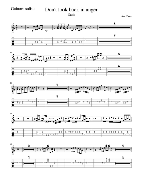 Don't Look Back In Anger – Oasis (solo)
