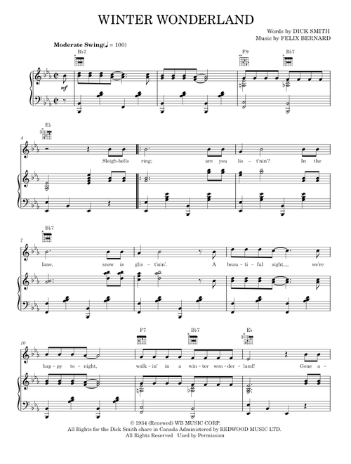 Winter Wonderland (Piano-Vocal-Guitar)