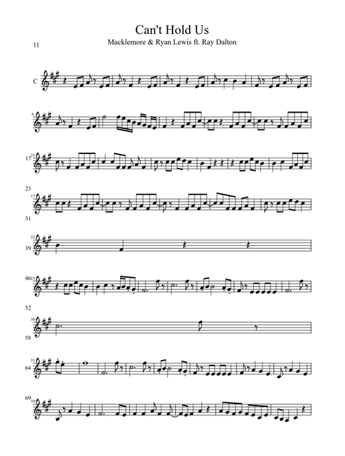 Cant Hold Us Bb Clarinet