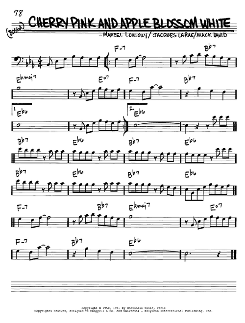 Cherry Pink And Apple Blossom White - Mack David (Real Book - Melody-Chords)