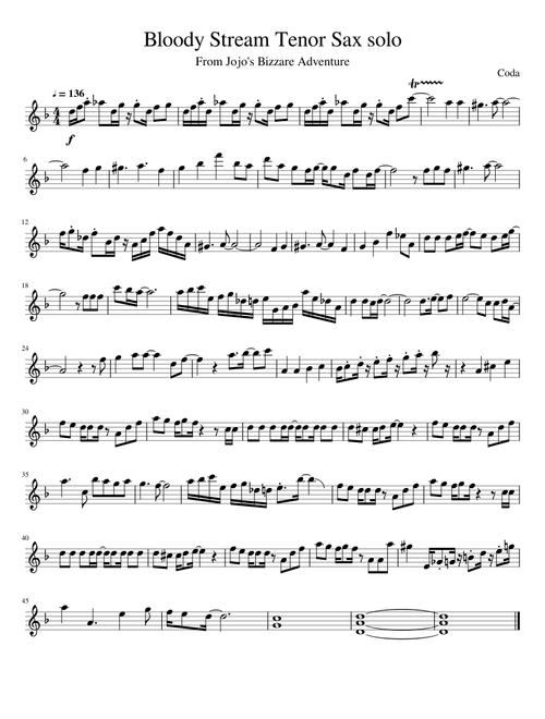 Bloody Stream Tenor Sax solo