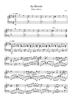 Au revoir – Malice Mizer Sheet Music for Piano (Solo) | MuseScore.com