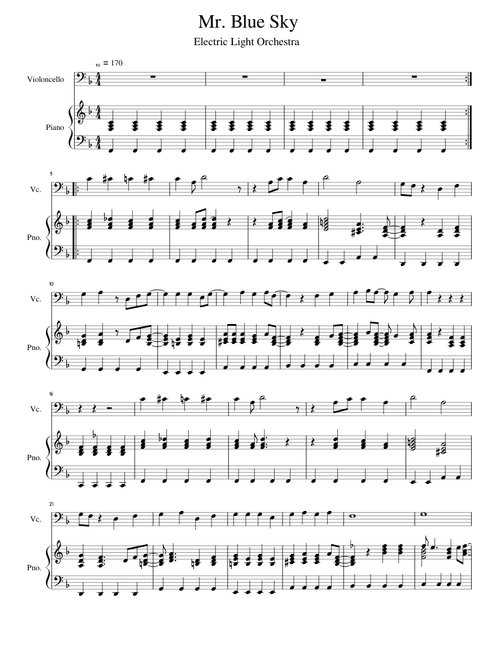 Mr. Blue Sky | Cello and Piano