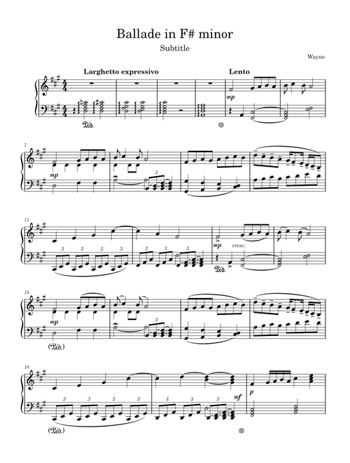 Ballade in F# minor – Wayne