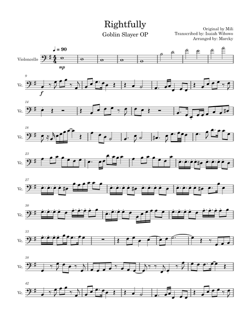 Goblin Slayer OP - Cello Solo