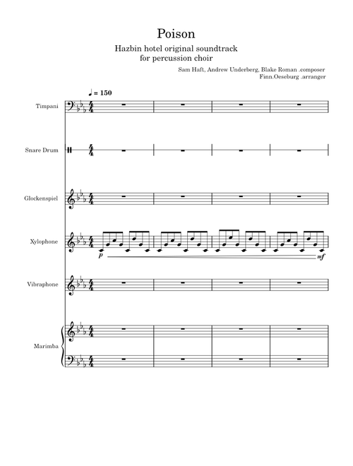 Poison | Hazbin hotel original soundtrack for percussion choir