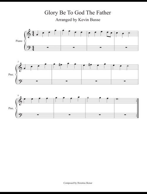 Glory Be To God The Father (Easy key of C) - Piano (Arr. Kevin Busse) (Easy Piano)