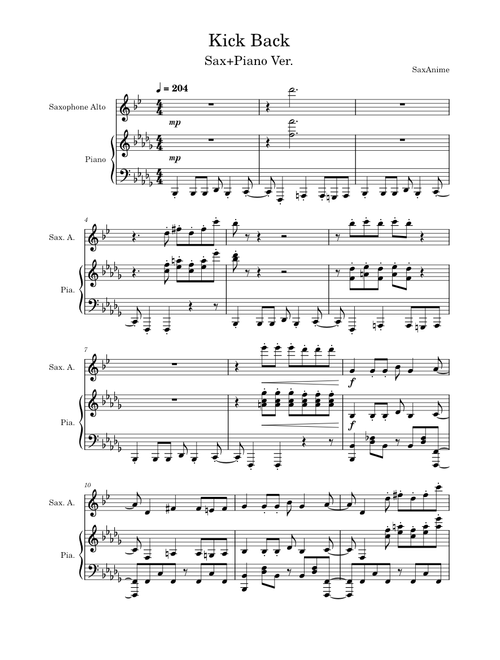 Kick Back Sax/Piano - Chainsaw Man OP1