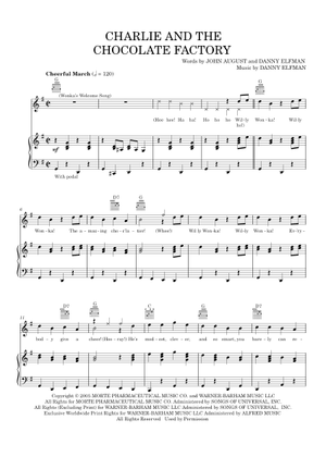 Play Official version of Wonka's Welcome Song Sheet Music by Danny