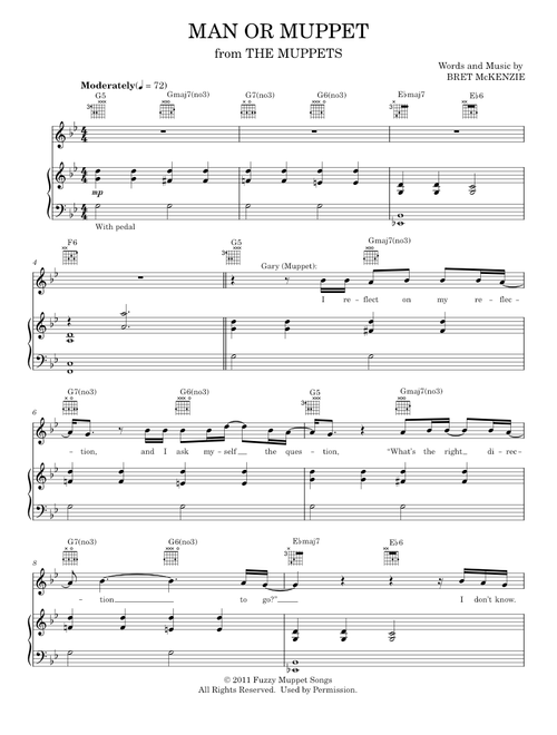 Man or Muppet - Bret McKenzie (Piano Vocal)