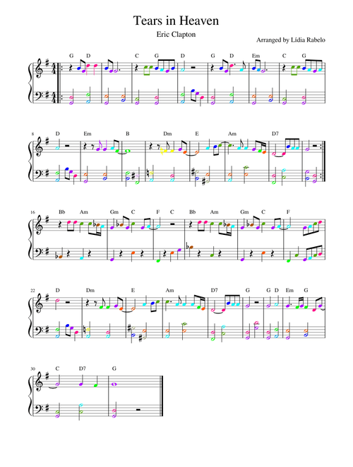 Tears in Heaven - easy piano