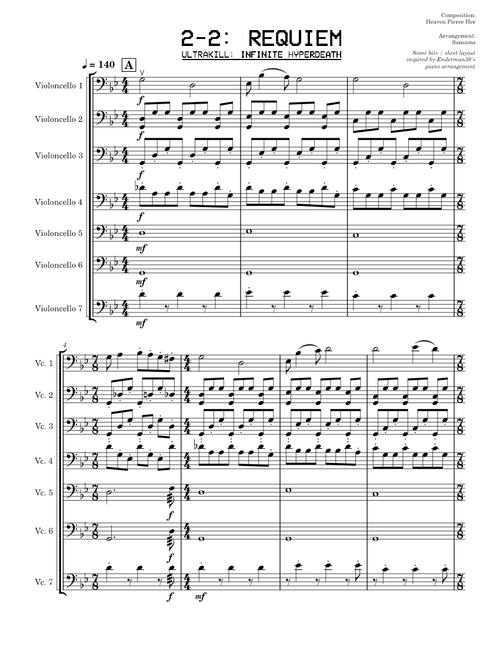Requiem // Cello Septet ~ [ULTRAKILL: 2-2] Heaven Pierce Her ~