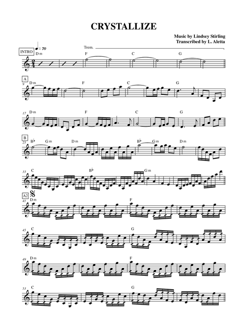 Crystallize (Arr. Luca Aletta) - Lindsey Stirling (Small Ensemble)