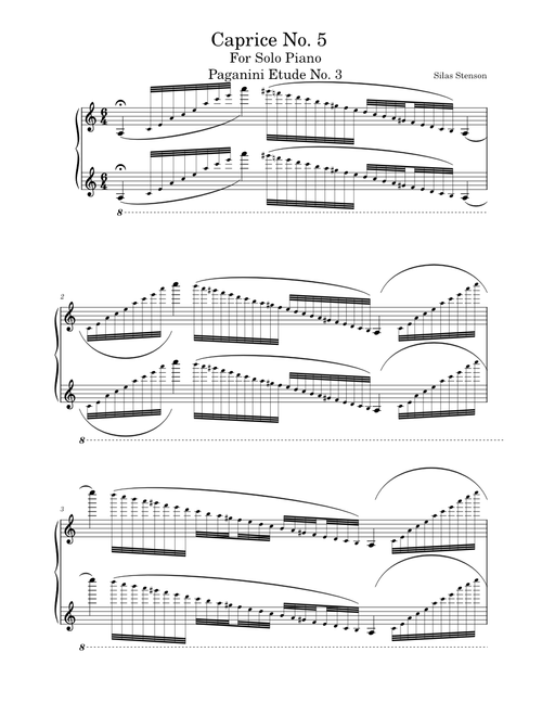 Caprice 5 – Niccolò Paganini Caprice No. 5 For Solo Piano