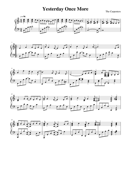Yesterday Once More by The Carpenters