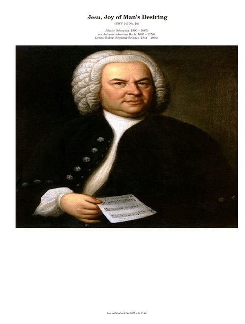 Jesu, Joy of Man's Desiring – Johann Sebastian Bach Jesu Joy