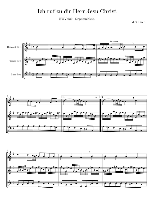 Ich ruf'' zu dir, Herr Jesu Christ - J S Bach, G F Handel, W A Mozart