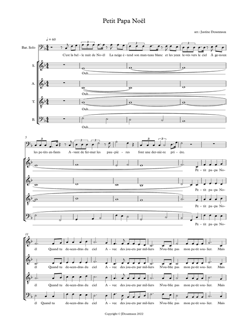 Petit Papa Noël (Arr. Justine Desannaux) - Tino Rossi (Choral, SATB)