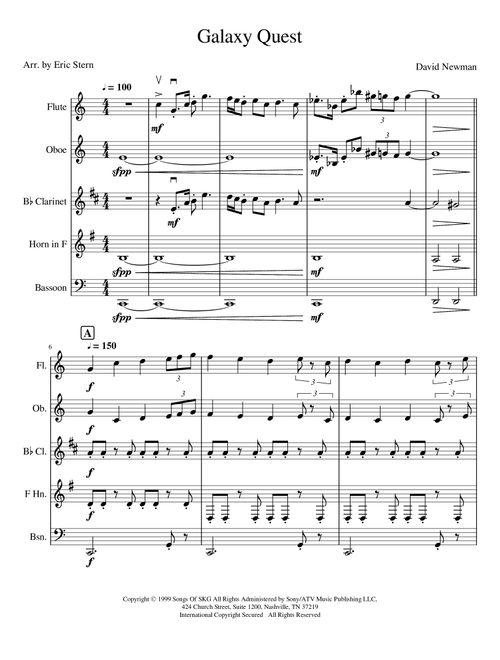 Galaxy Quest Main Title Theme (Arr. Eric Stern) - David Newman (Woodwind Ensemble)