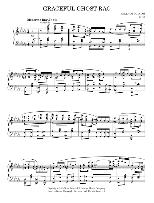 The Graceful Ghost - William Bolcom (Piano Solo)