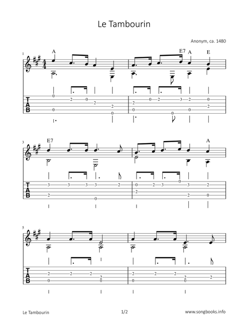 Le Tambourin (Arr. Bettina Schipp) - Anonym (Solo Guitar)