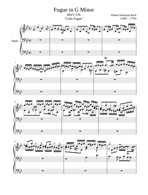 Fugue in G Minor, BWV 578, “Little Fugue”