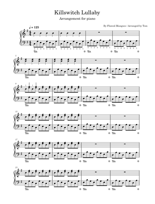 Flawed Mangoes - Killswitch Lullaby - Arrangement for Piano