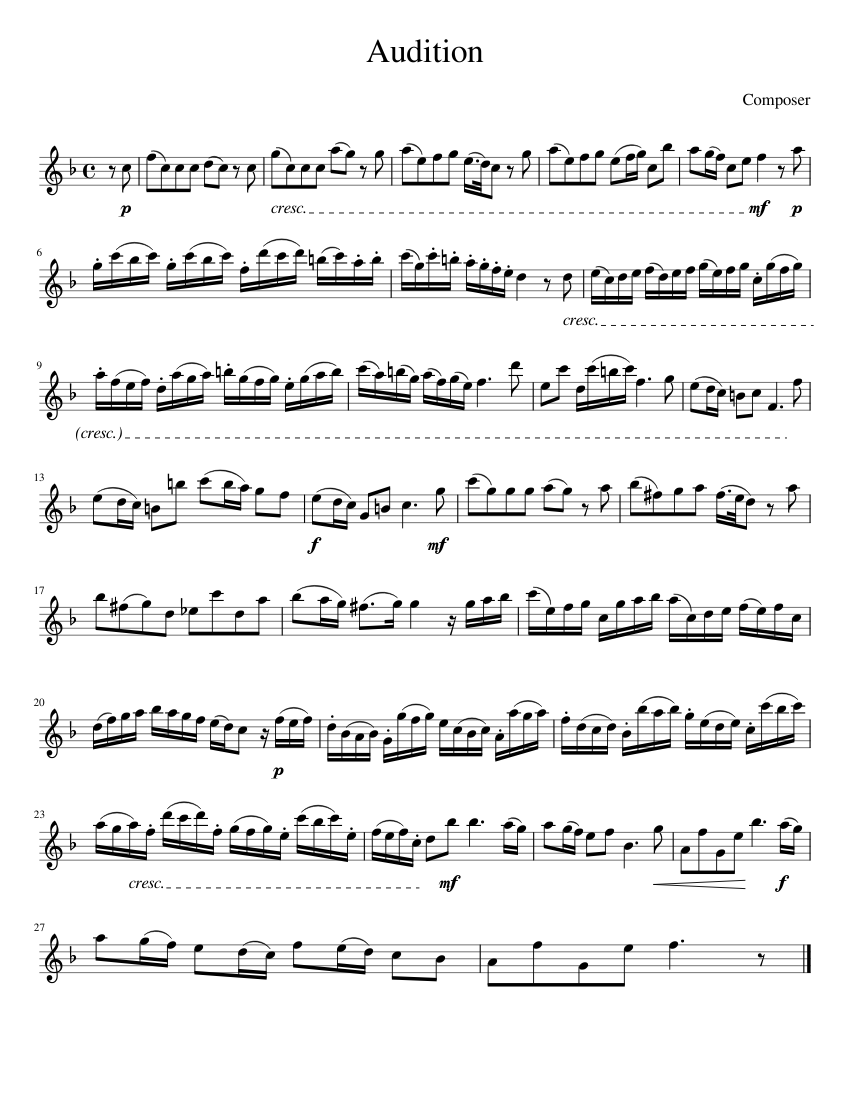 Tenor audition Sheet music for Saxophone tenor (Solo)