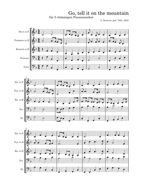 Go, Tell It On The Mountain – Traditional Afro- American Spiritual, arranged by stechowsusanne, 2025