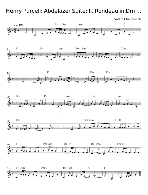 Suite of Abdelazer - Henry Purcell