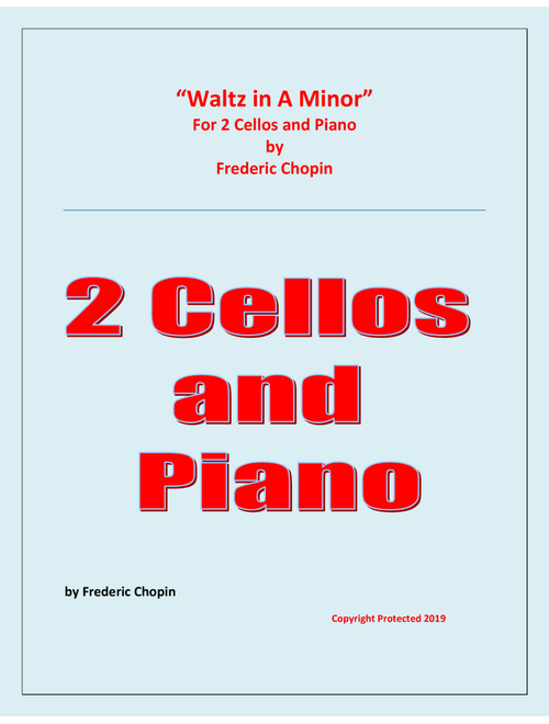 Waltz in A Minor (Chopin) - 2 Cellos and Piano - Chamber music (Arr. Raymond Fenech) - Frederic Chopin (Instrumental Duet and Piano)