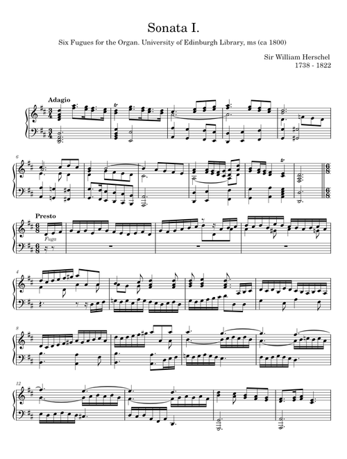 Sonata I - William Herschel