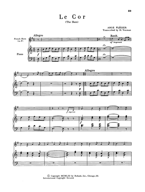 Le Cor (Ed. H. Voxman) - Alfred de Vigny, Ange Flegier (French Horn and Piano)