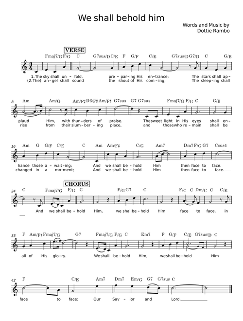 We Shall Behold Him - Dottie Rambo