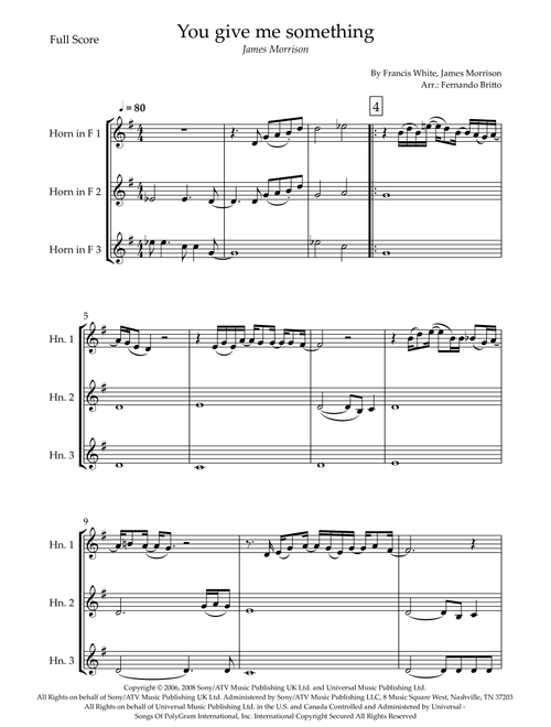 You Give Me Something (Arr. Fernando Britto) - James Morrison (Brass Ensemble)
